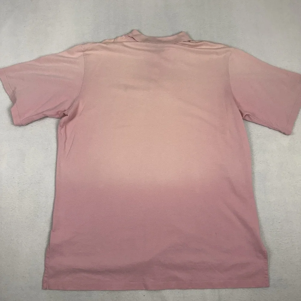 Vintage Polo By Ralph Lauren Polo Shirt Mens XL Pink Pique Cotton Blue Pony
